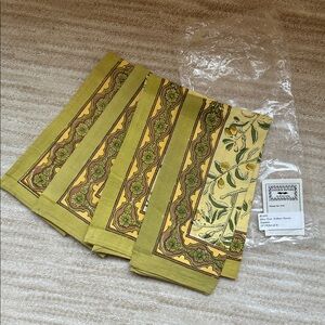 Set of 4 Couleur Nature Olive Tree Napkins Yellow/Green Designed by Bruno Lamy